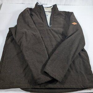 Orvis Sherpa Lined Fleece Quarter zip pullover sweater men's XL Brown